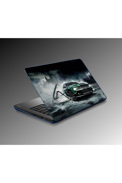 Laptop Sticker Notebook Pc Kaplama Etiketi Yeşil Araba