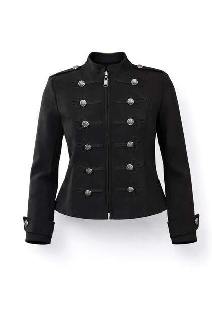 5in1Canpolat Black Napoleon Blazer Jacket 9729- Trendyol