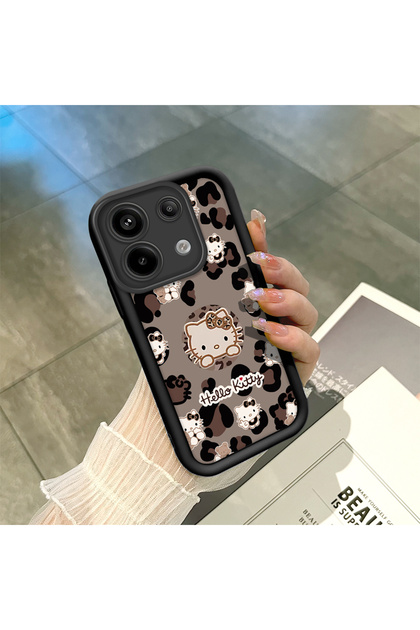 PATTERNOVA Redmi Note 13 Pro 5G Uyumlu Hello Kitty Siyah Silikon