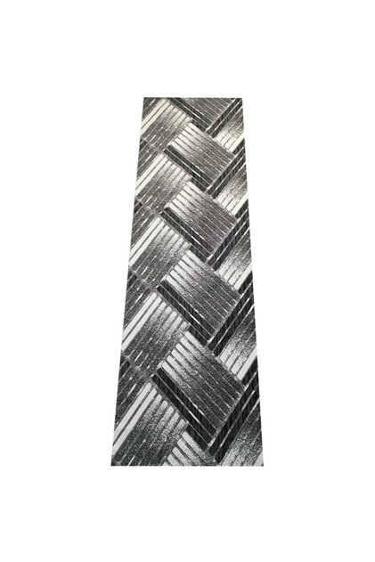 Traversa Antiderapanta Amira, Gri cu Negru, Poliester, 60 Latime