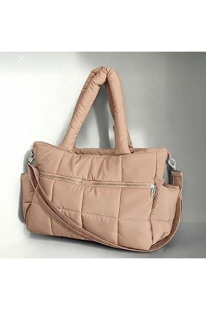 Rettangolo Speciale - Su Geçirmez Puffer Çanta - Nude