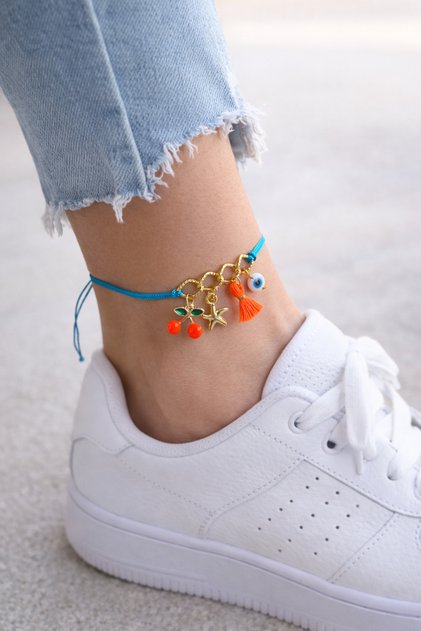 Cherry and Star Charm Anklet