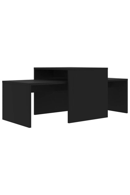 Set măsuțe de cafea, negru, 100x48x40 cm, lemn prelucrat