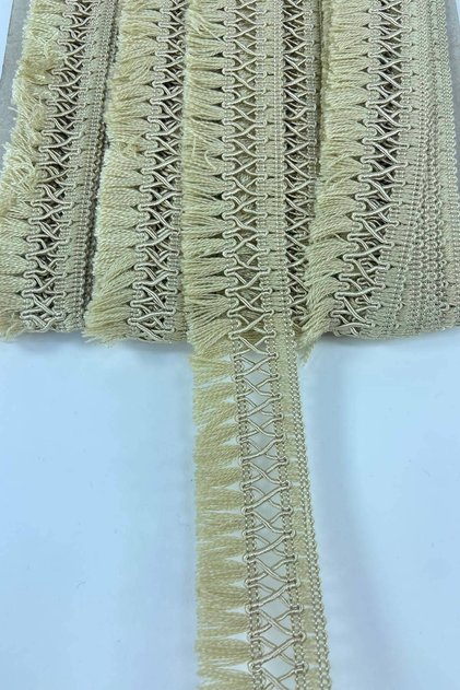 Honey Color Cross Patterned High Quality Fringe Ribbon Tassel