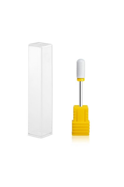 Freză ceramică pentru unghii, tip butoiaș sferic XF, galbenă