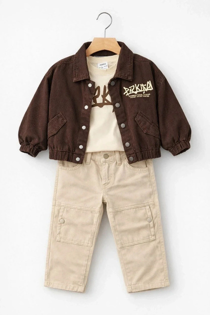 Boy's 3-Piece Brown Suit with Jacket