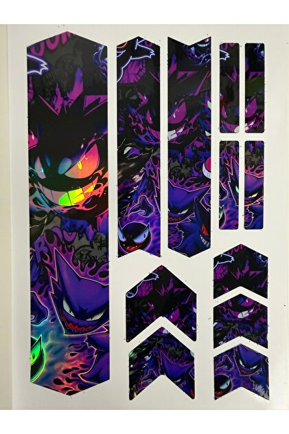 ca kay bu Anime Neon Bisiklet Kadro Sticker Seti – Karakter Temalı