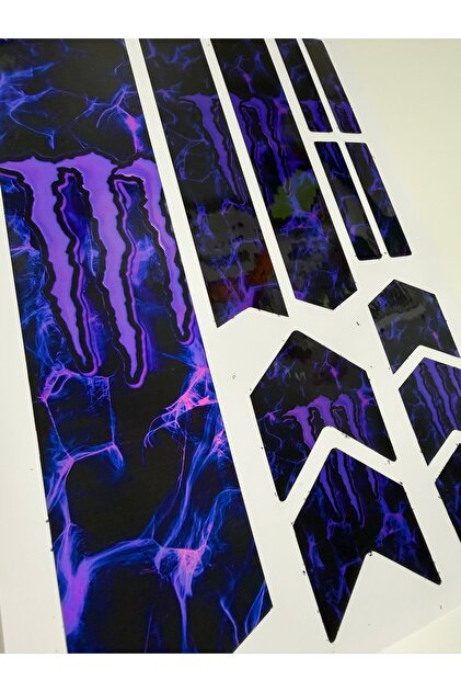 ca kay bu Alev Desenli Monster Bisiklet Kadro Sticker Seti