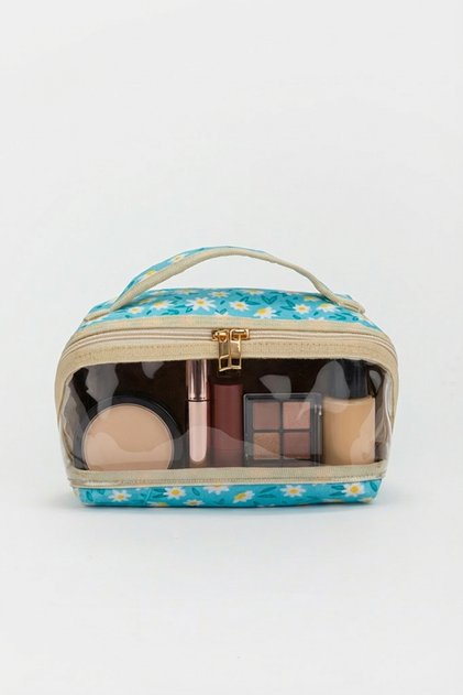 Large Size Transparent Window Makeup Bag Cosmetic Organizer Travel Bag