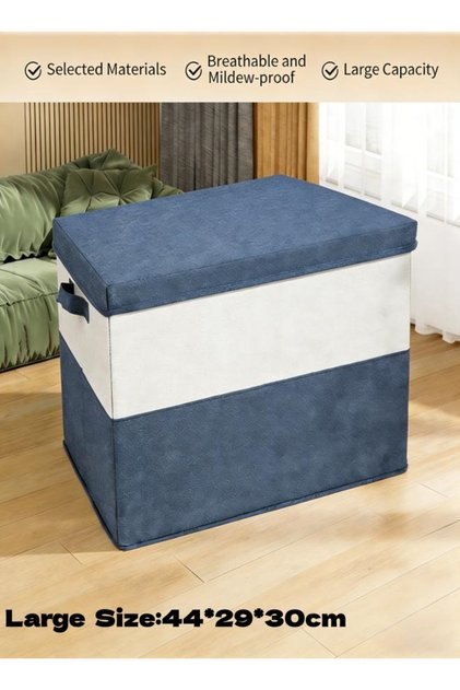 Clothes storage box with a handle foldable suitable for the living room and other places