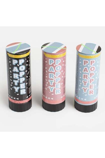Set Tun Party Popper cu Confetti Colorat 11 centimetri - 3buc