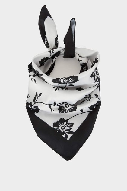 Patterned Satin Scarf for Girls H4038A826Sm