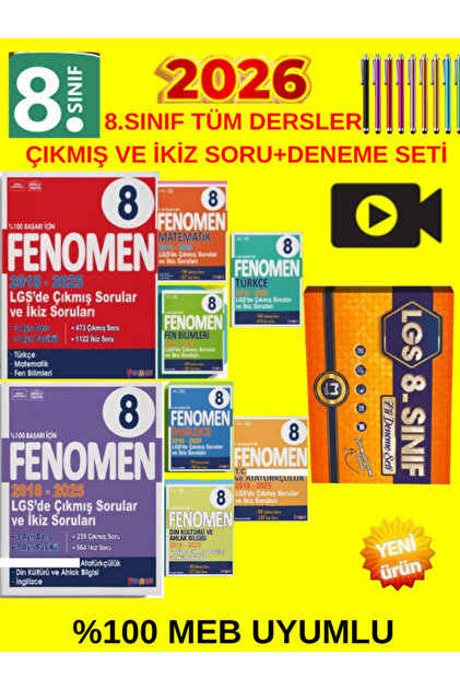 Fenomen Yayıncılık 8.Sınıf Lgs Çıkmış İkiz Sorular Tüm Dersler