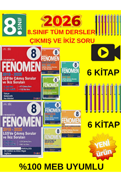 Fenomen Yayıncılık 8.Sınıf Tüm Dersler Lgs Çıkmış Ve İkiz Sorular