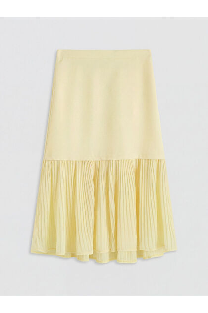 Yellow Elastic Waist Pleated Girls' Skirt from Güli̇s Gi̇yi̇m