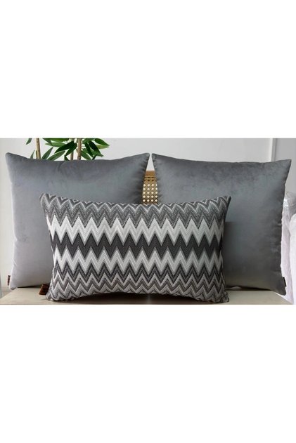 Decorative Cushion Cover, High-Quality Woven Fabric, Set of 3