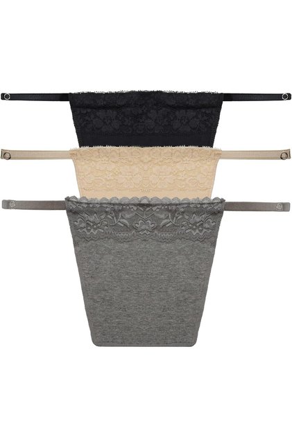 Cotton Clip On Camisole for Women | Cleavage Cover | Deep Neck Cover Up Inner Cami secret Pack of 3