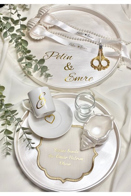 Kişiye Özel Söz Nişan Gold / Gümüş Tepsi Sticker (TEPSİ DAHİL DEĞİLDİR)