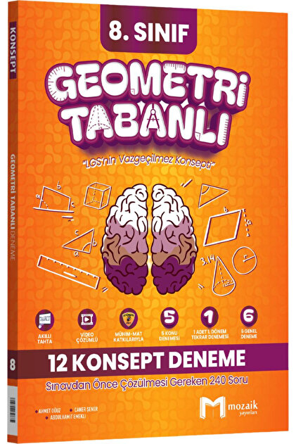 Mozaik Yayınları Mozaik 8. Sınıf LGS Geometri Tabanlı 12 Konsept