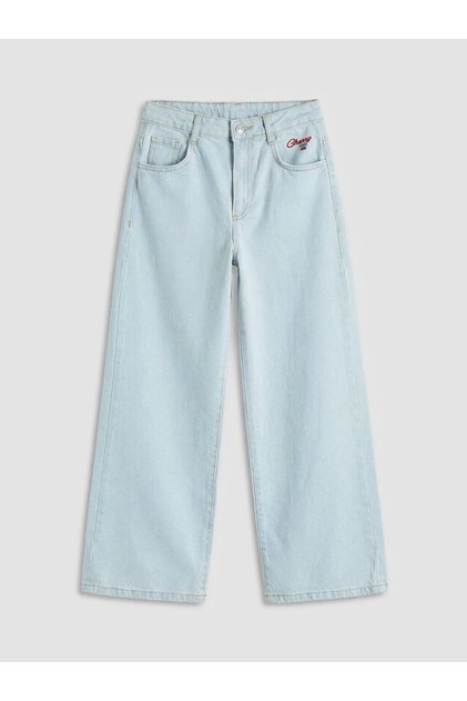 Wideleg Embroidered Girl's Jean Trousers