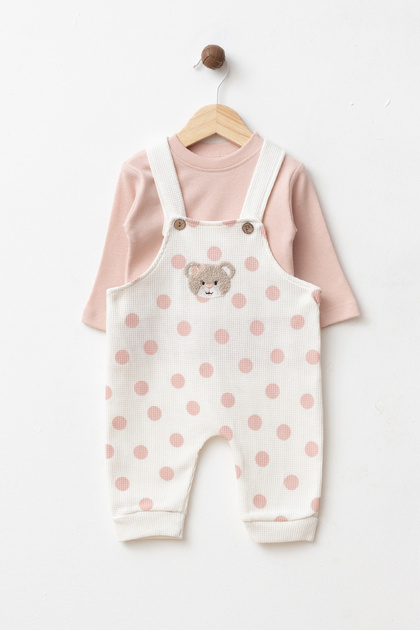 Baby Girl Cute Teddy Bear with Bow 2-Piece Bloomer and Slopet Set Yk233131