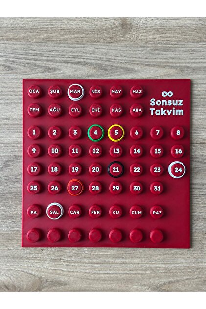 Sonsuz Takvim | Masa ve Özel Gün Takvimi | 20 x 20 cm