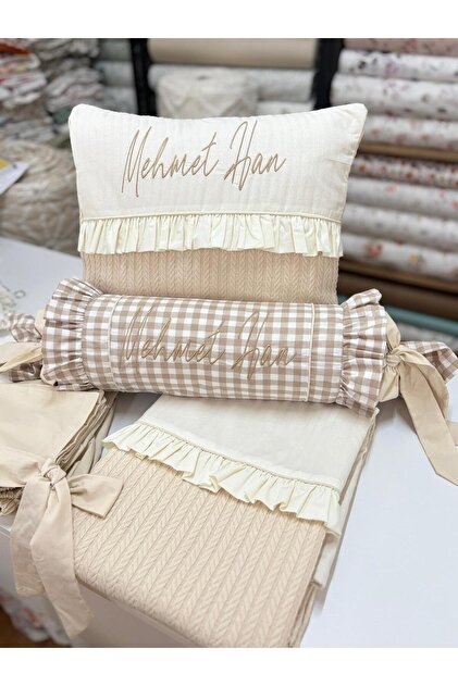 Embroidered Baby Pique Set Cotton (with Candy Pillow)