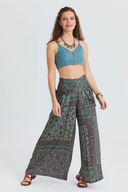 Loose Fit Women's Casual Trousers with Pocket Detail