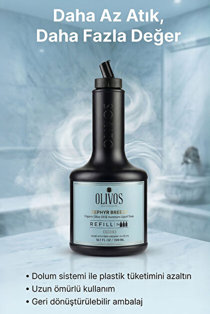 Olivos Zephyr Breeze Zeytinyağlı Hamam Kokulu Sıvı Sabun Refill