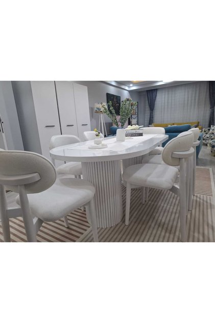 Bohem Yemek Masası Sandalyesi 6 ADET Ahşap Sandalye Polo Mutfak Sandalyesi