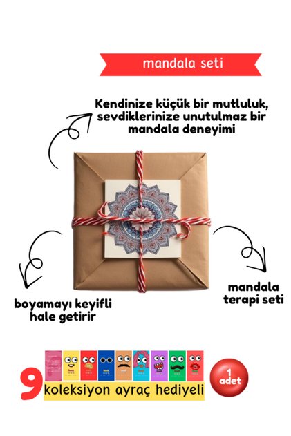 Sürpriz Mandala - Hediyelik Mandala Seti - Yetişkinler için Mandala Boyama Seti