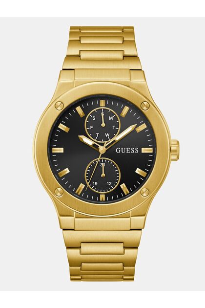 Mens Gold Tone Multi-function Watch