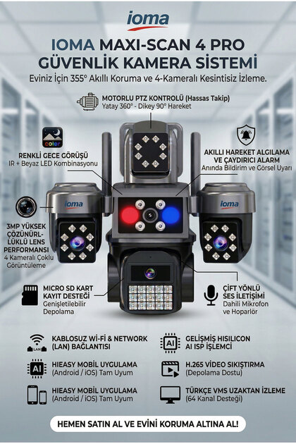 inox -X104 4X3MP DÖRT LENSLİ WİFİ PTZ KAMERA - Fiyatı, Yorumları