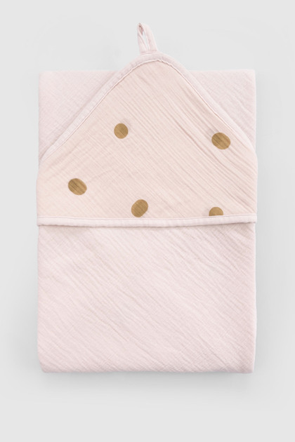Organic Cotton Double Layer Muslin Beach Towel Swaddle Pink