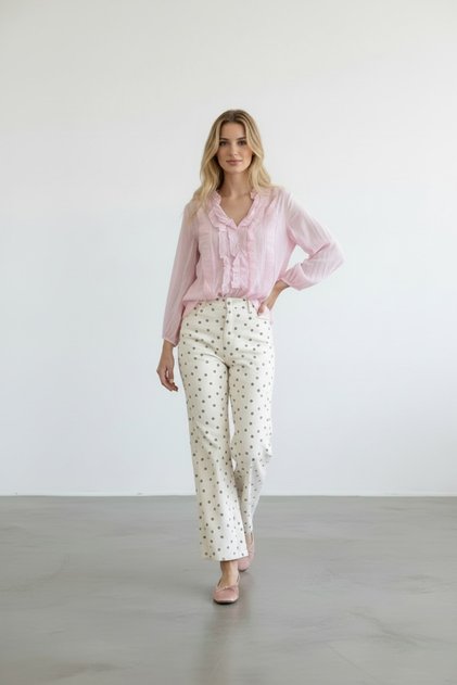 Women's Transparent Ruffled Shirt