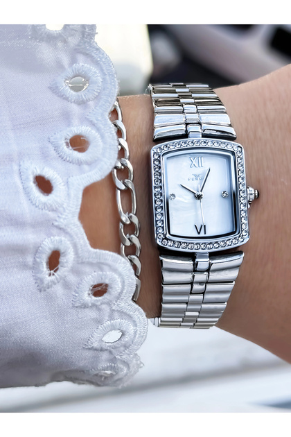 Silver Steel Cord Women's Wristwatch Fl88744A-A 3 Atm Water Resistant 2 Year Warranty Gift Boxed