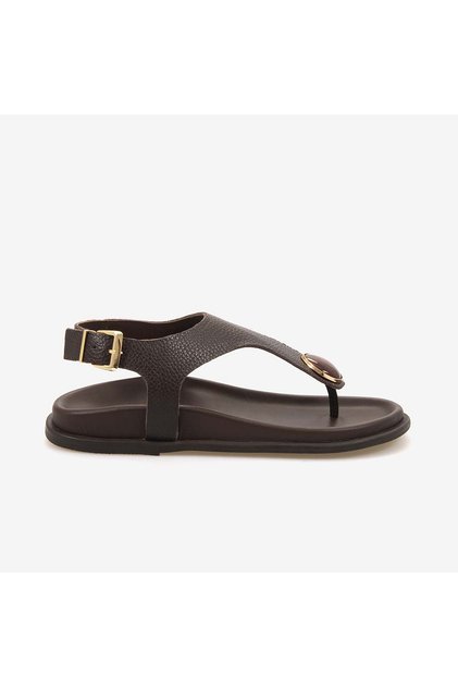 Women's Rubber Sole Brown Floater Flip Flop Sandals 1188