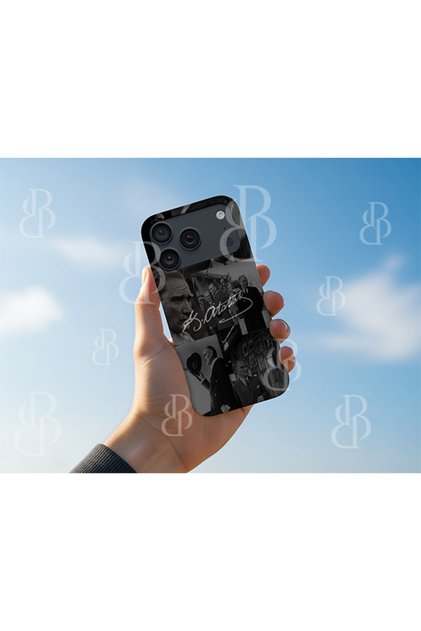 Ataturk Patterned Velvet Inside Premium Quality Launch Phone Case Compatible with iPhone 17 Pro Max