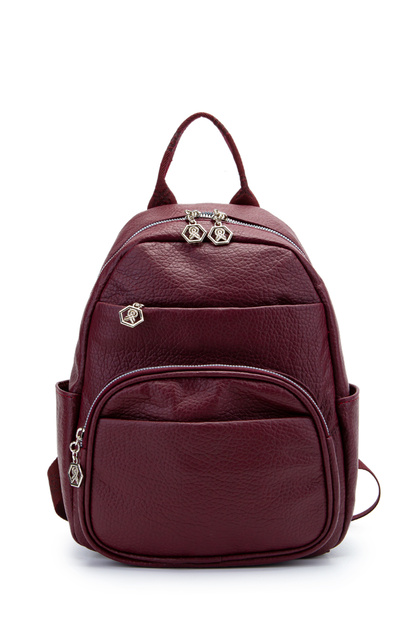 Multi-Compartment Holly Women's Backpack Bag Claret Red