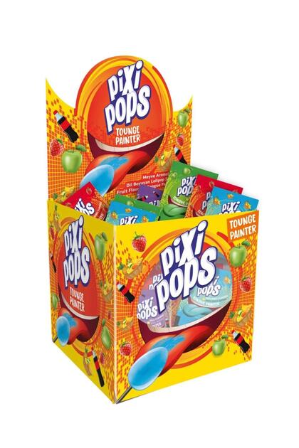 Pixipop Meyve Aromalı Dil Boyayan Yassı Lolipop, 6.2 gr - 150 adetli