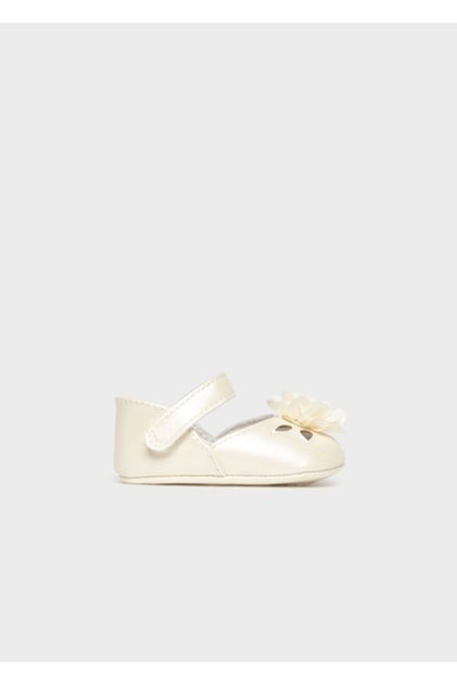 Baby Girl Floral Ballerina Shoes Cream - 09091
