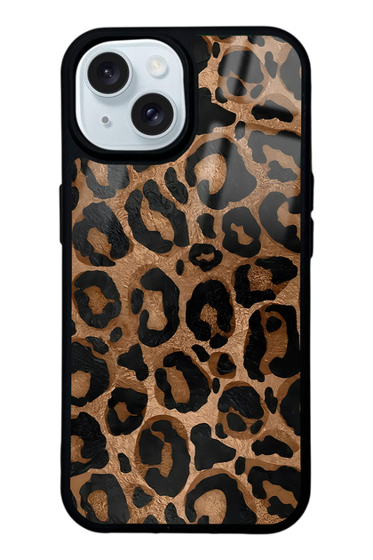iPhone 15 Leopar Tasarımlı Glossy Telefon Kılıfı