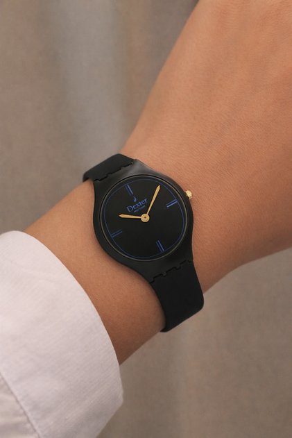 Slim Thin Case and Silicone Cord Women's Wristwatch Dx.1417.2Bbb
