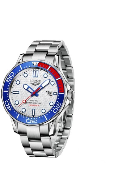 Diver Style Quartz Watch – Stainless Steel Blue Dial UAE