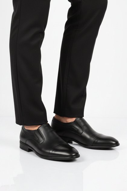 Premium Black Genuine Leather Men's Classic Shoes 696 m