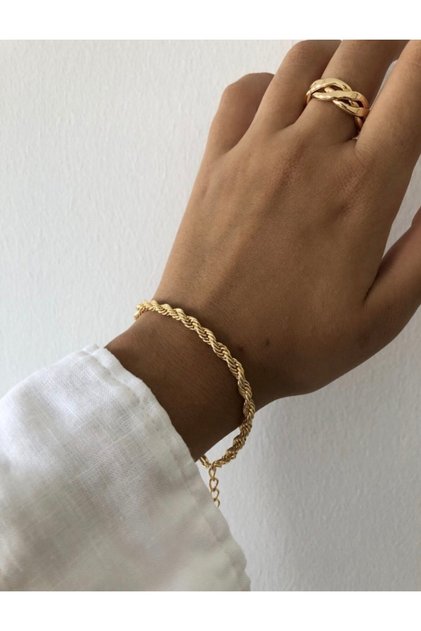 Twisted Steel Chain Bracelet
