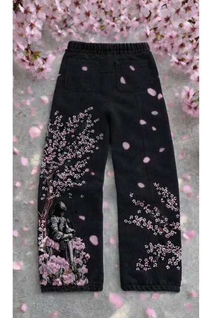 Sakura Flower Embroidered Unisex Sweatpants/Pants