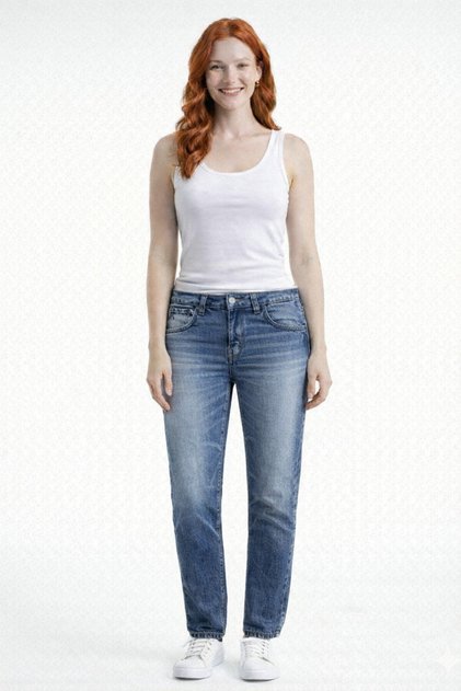 Women's Slim Fit Blue Denim Trousers