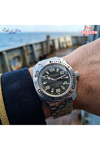 ESKİ YENİ ANTİK Vostok Amphibia 710335 2416B Otomatik Siyah Kadran