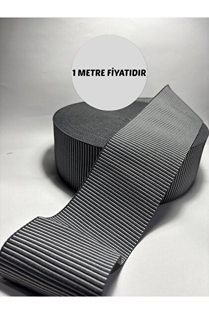 GRİ - BEYAZ ÇİZGİLİ 8CM ÖZEL LASTİK